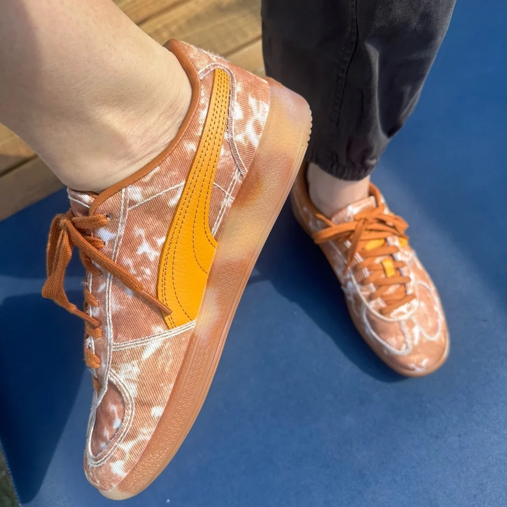 PUMA women’s Orange Tie-Dye Palermo Sneakers size 9.5 color ginger tea - Picture 7 of 9